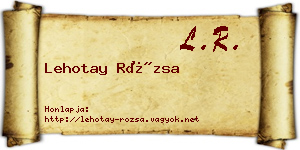 Lehotay Rózsa névjegykártya